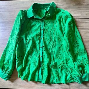 Green Embroidered Women's Blouse